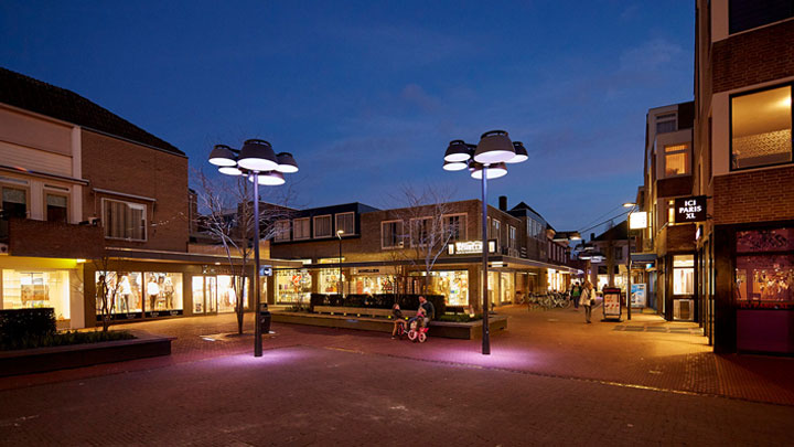 Éclairage d’espace public à Veghel aux Pays-Bas