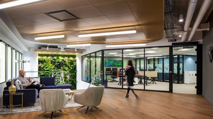 Energy efficient lighting for library gallery, a common commercial space.