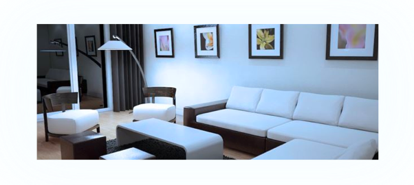 Living room lighting effect with a cool white color temperature 