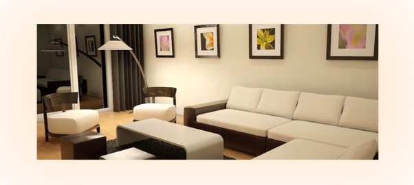 Living room lighting effect with a soft white color temperature 