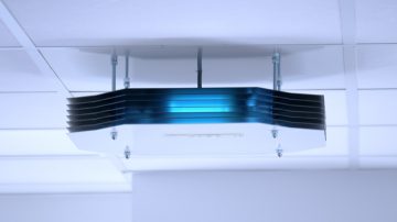 luminaires uv-c montés au plafond