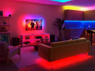 exemple d’une pièce avec des produits d’éclairage intelligent Philips utilisés pour créer une ambiance adaptée
